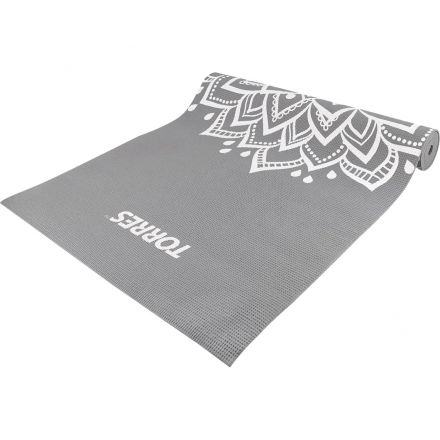 Коврик для йоги TORRES Relax 4, YL12224G, PVC 4 мм, нескольз, серый