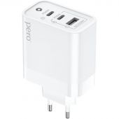 Зарядное устройство сетевое PERO TC17 USB-A QC 3.0 + 2х USB-C PD, 65W белый