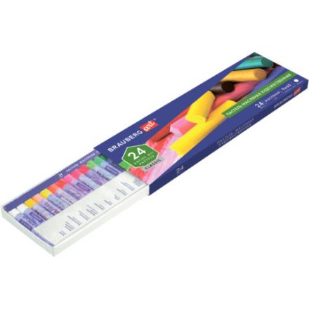 Пастель масляная художественная BRAUBERG ART CLASSIC, 24 цвета, круглое сечение, 181448 Пастель масляная художественная BRAUBERG ART CLASSIC, 24 цвета, круглое сечение, 181448