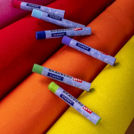 Пастель масляная художественная BRAUBERG ART CLASSIC, 24 цвета, круглое сечение, 181448 Пастель масляная художественная BRAUBERG ART CLASSIC, 24 цвета, круглое сечение, 181448