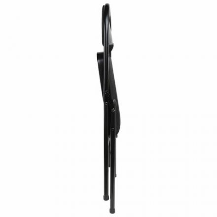Стул складной BRABIX "Golf Plus CF-003 КОМФОРТ", чёрный каркас, чёрная ткань, 532889