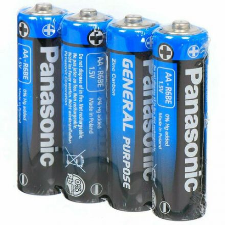 Батарейки КОМПЛЕКТ 4 шт., PANASONIC AA R6 (316), солевые, пальчиковые, в пленке, 1,5 В Батарейки КОМПЛЕКТ 4 шт., PANASONIC AA R6 (316), солевые, пальчиковые, в пленке, 1,5 В