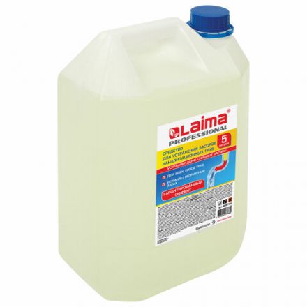 Средство для прочистки канализационных труб 5 л ТРУБОЧИСТ (тип КРОТ), LAIMA PROFESSIONAL, 606760