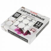 Свечи чайные Standard, до 3,5 часов горения, вес 9 г, КОМПЛЕКТ 100 шт., в гильзе, LAIMA, 609198