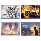 Альбом для рисования А4, 40 листов, скоба, обложка картон, BRAUBERG, 203х288 мм, "МИКС-1", 107114 Альбом для рисования А4, 40 листов, скоба, обложка картон, BRAUBERG, 203х288 мм, "МИКС-1", 107114