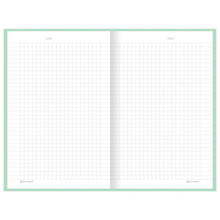 Блокнот А5 134х206 мм, 80 л., твёрдый, клетка, BRAUBERG "Minimal", мятный, 116443