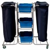 Тележка уборочная Eco-Force МНОГОФУНКЦИОНАЛЬНАЯ (отель, кафе, столовые, офис), 3 поддона, 2 держателя и основания для мешка, 2 мешка, 26EF/4 Тележка уборочная Eco-Force МНОГОФУНКЦИОНАЛЬНАЯ (отель, кафе, столовые, офис), 3 поддона, 2 держателя и основания для мешка, 2 мешка, 26EF/4