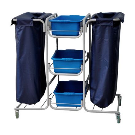 Тележка уборочная Eco-Force МНОГОФУНКЦИОНАЛЬНАЯ (отель, кафе, столовые, офис), 3 поддона, 2 держателя и основания для мешка, 2 мешка, 26EF/4 Тележка уборочная Eco-Force МНОГОФУНКЦИОНАЛЬНАЯ (отель, кафе, столовые, офис), 3 поддона, 2 держателя и основания для мешка, 2 мешка, 26EF/4