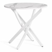 Стол MANZANA ЛДСП/HPL/металл, 80 х 80 х 75 см, Мрамор светлый/белый Стол MANZANA ЛДСП/HPL/металл, 80 х 80 х 75 см, Мрамор светлый/белый