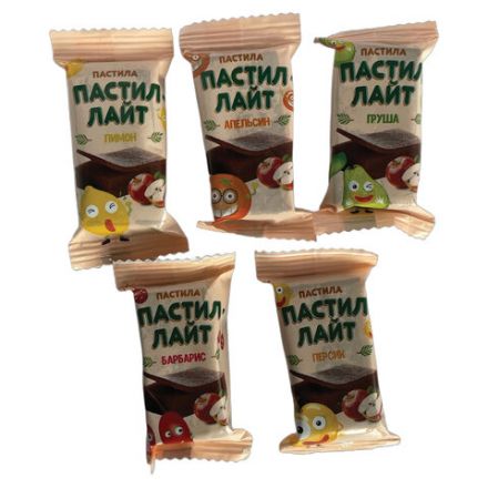 Пастила фруктовая Пастил-Лайт, ассорти вкусов, без добавления сахара, 500 г, УТ-00002476