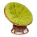 Кресло-качалка Папасан/Papasan (W 23/01 B) /с подушкой/ 115х78х104см, пекан орех, флок олива, 23