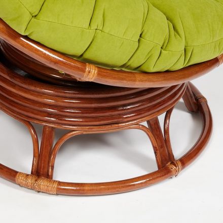 Кресло-качалка Папасан/Papasan (W 23/01 B) /с подушкой/ 115х78х104см, пекан орех, флок олива, 23
