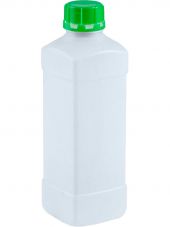 Бутыль п/э 1л. квадратная, с пробкой цв. неокрашенный