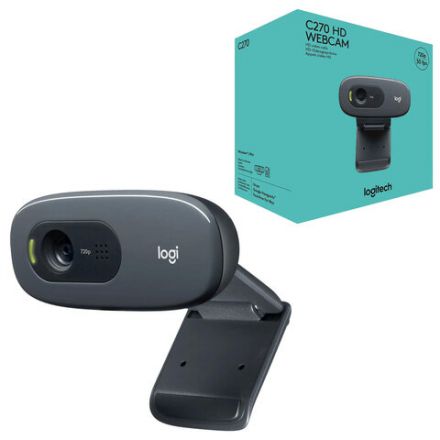 Веб-камера LOGITECH C270, 1/3 Мп, микрофон, USB 2.0, регулируемый крепеж, черная Веб-камера LOGITECH C270, 1/3 Мп, микрофон, USB 2.0, регулируемый крепеж, черная