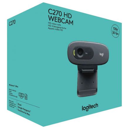 Веб-камера LOGITECH C270, 1/3 Мп, микрофон, USB 2.0, регулируемый крепеж, черная Веб-камера LOGITECH C270, 1/3 Мп, микрофон, USB 2.0, регулируемый крепеж, черная
