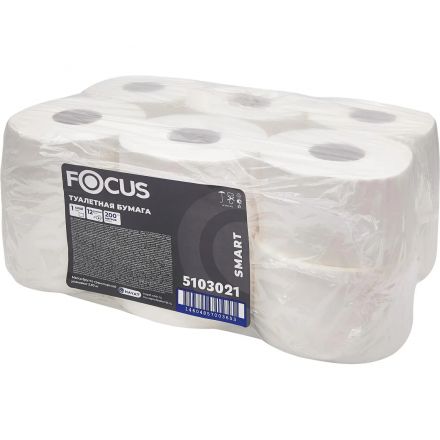 Бумага туалетная д/дисп Focus SMART 1сл 200м 12рул/уп_5103021 Бумага туалетная д/дисп Focus SMART 1сл 200м 12рул/уп_5103021