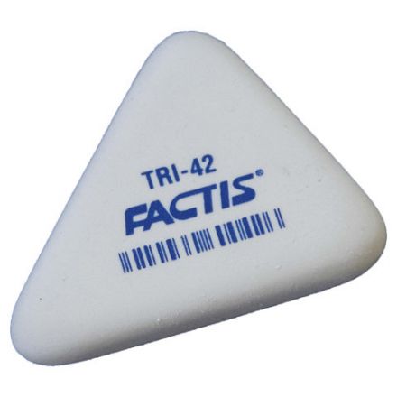 Ластик FACTIS TRI 42 (Испания), 45х35х8 мм, белый, треугольный, PMFTRI42 Ластик FACTIS TRI 42 (Испания), 45х35х8 мм, белый, треугольный, PMFTRI42