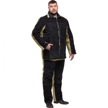 Костюм сварщика брезент+спилок утепл. кур/бр (мод. КС21ПР) (52-54) 182-188 Костюм сварщика брезент+спилок утепл. кур/бр (мод. КС21ПР) (52-54) 182-188