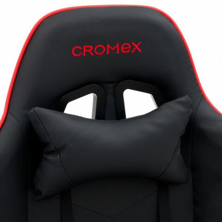 Кресло компьютерное CROMEX (КРОМЕКС) "Joker GM-125", две подушки, экокожа, черное/красное, 532954