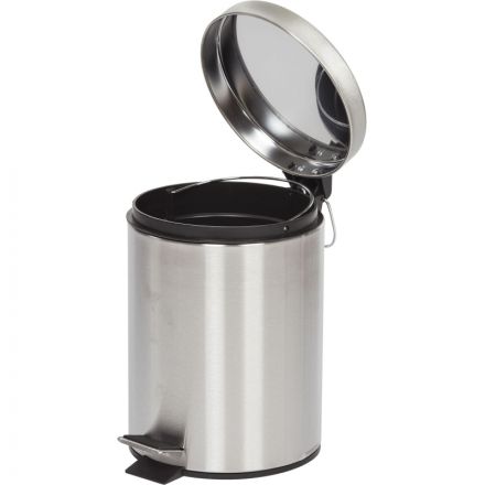 Ведро мусорное с педалью и доводчиком Luscan 5л, матовое, нерж сталь