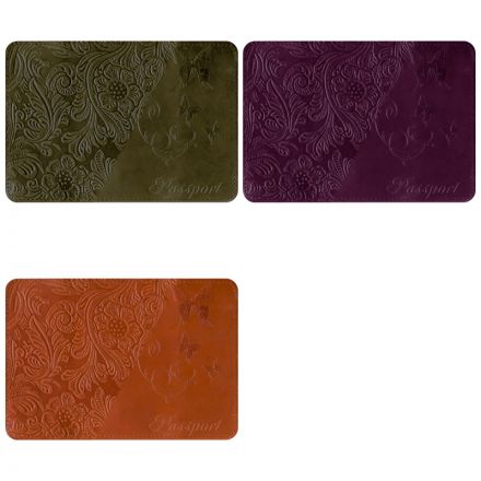 Обложка для паспорта OfficeSpace кожа, тиснение орнамент бабочки, ассорти Обложка для паспорта OfficeSpace кожа, тиснение орнамент бабочки, ассорти