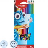 Карандаши цветные Maped COLOR'PEPS трехгранные,пластик,12цв/наб,862702