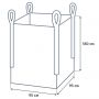 Биг бэг 4х стропный 95x95x180 см, 140 гр/м2, верх открытый; низ глухой