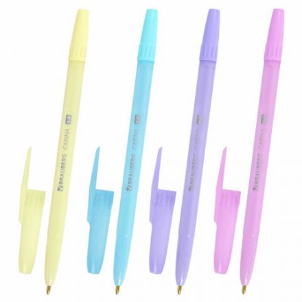 Ручка шариковая РОССИЯ "CARINA", СИНЯЯ, корпус ассорти, 1 мм, линия 0,5 мм, BRAUBERG, 143970 Ручка шариковая РОССИЯ "CARINA", СИНЯЯ, корпус ассорти, 1 мм, линия 0,5 мм, BRAUBERG, 143970