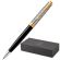 Ручка шариковая PARKER "Sonnet Premium Metal Black GT", корпус серебристый, детали золото, черная, 2119787