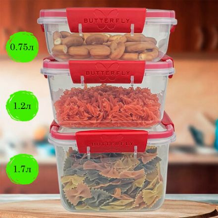 Контейнер с крышкой пищевой 1,7 л герметичный, BUTTERFLY, ланч бокс, 11х15,6х15,6 см, прозрачный, 4378559, 437855900 Контейнер с крышкой пищевой 1,7 л герметичный, BUTTERFLY, ланч бокс, 11х15,6х15,6 см, прозрачный, 4378559, 437855900