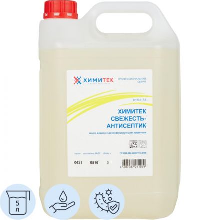 Мыло жидкое ПРОФ с дез-эфф ХИМИТЕК/СВЕЖЕСТЬ-АНТИСЕПТИК, 5л