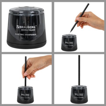 Точилка электрическая BRAUBERG DOUBLE BLADE BLACK, двойное лезвие, питание от 2 батареек АА, 271336 Точилка электрическая BRAUBERG DOUBLE BLADE BLACK, двойное лезвие, питание от 2 батареек АА, 271336