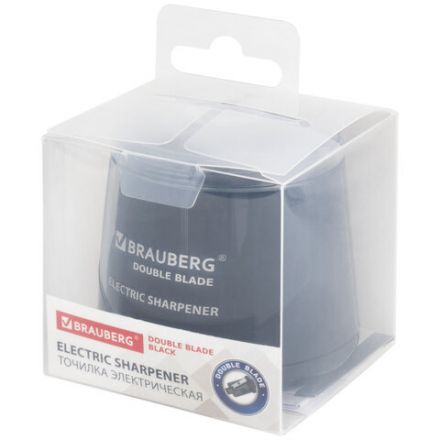 Точилка электрическая BRAUBERG DOUBLE BLADE BLACK, двойное лезвие, питание от 2 батареек АА, 271336 Точилка электрическая BRAUBERG DOUBLE BLADE BLACK, двойное лезвие, питание от 2 батареек АА, 271336