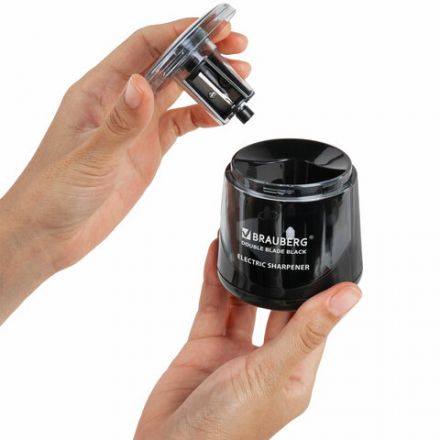 Точилка электрическая BRAUBERG DOUBLE BLADE BLACK, двойное лезвие, питание от 2 батареек АА, 271336 Точилка электрическая BRAUBERG DOUBLE BLADE BLACK, двойное лезвие, питание от 2 батареек АА, 271336