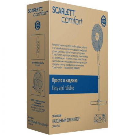 Вентилятор Scarlett SC-SF111B29, напольный, 40см, белый/голубой Вентилятор Scarlett SC-SF111B29, напольный, 40см, белый/голубой