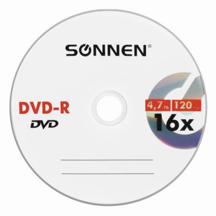 Диск DVD-R SONNEN 4,7 Gb 16x Bulk (термоусадка без шпиля), КОМПЛЕКТ 50 шт., 512574 Диск DVD-R SONNEN 4,7 Gb 16x Bulk (термоусадка без шпиля), КОМПЛЕКТ 50 шт., 512574