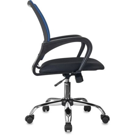 Кресло БР Комус Мебель EChair-396 сетка/ткань,синий/черный,хром