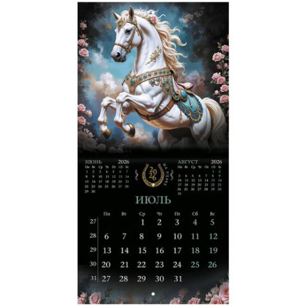 Календарь настенный перекидной 2026 г., BRAUBERG, 12 листов, 21,4х21,4 см, МИНИ, "Волшебная лошадь", 116940 Календарь настенный перекидной 2026 г., BRAUBERG, 12 листов, 21,4х21,4 см, МИНИ, "Волшебная лошадь", 116940