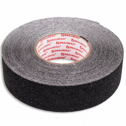 Клейкая ПРОТИВОСКОЛЬЗЯЩАЯ зернистая лента 50 мм х 20 м, ЧЕРНАЯ, основа ПВХ, BRAUBERG, 606774 Клейкая ПРОТИВОСКОЛЬЗЯЩАЯ зернистая лента 50 мм х 20 м, ЧЕРНАЯ, основа ПВХ, BRAUBERG, 606774