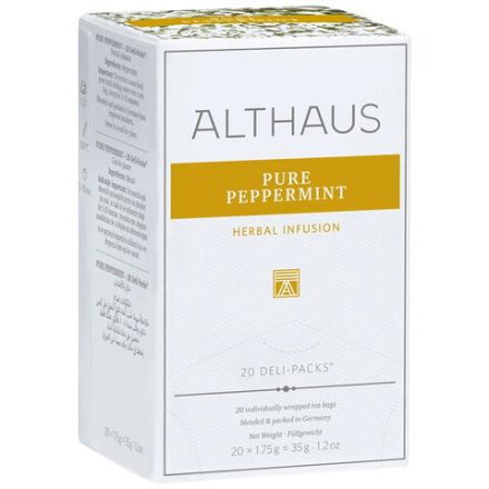 Чай ALTHAUS "Pure Peppermint" травяной, 20 пакетиков в конвертах по 1,75 г, ГЕРМАНИЯ, TALTHB-DP0037 Чай ALTHAUS "Pure Peppermint" травяной, 20 пакетиков в конвертах по 1,75 г, ГЕРМАНИЯ, TALTHB-DP0037