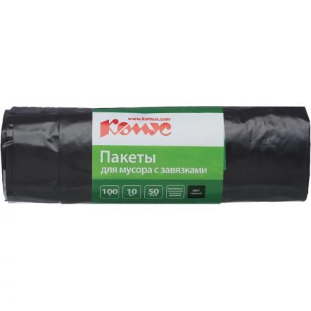 Мешки для мусора ПВД 100л 50мкм 10шт/рул черные 65x80см Комус с зав-ми_СПБ Мешки для мусора ПВД 100л 50мкм 10шт/рул черные 65x80см Комус с зав-ми_СПБ