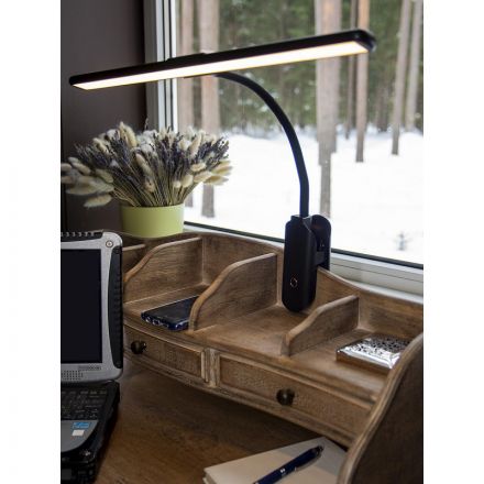 Светильник Lucia L555 FLEX Accu Clip черный, аккум., LED 10W 3000K