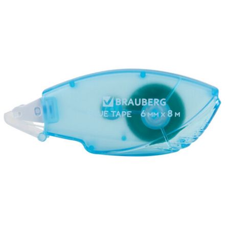 Клей-лента BRAUBERG STANDARD, 6 мм х 8 м, корпус матовый голубой, блистер, 273027 Клей-лента BRAUBERG STANDARD, 6 мм х 8 м, корпус матовый голубой, блистер, 273027