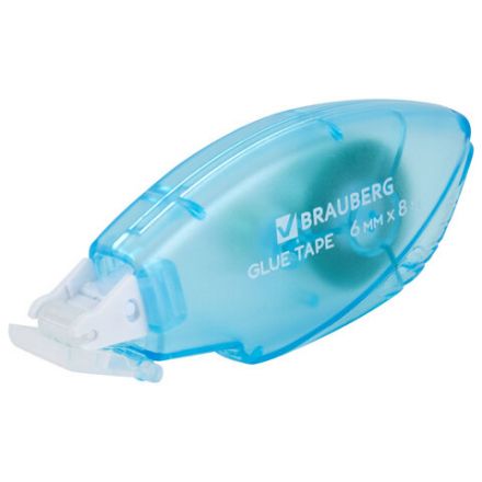 Клей-лента BRAUBERG STANDARD, 6 мм х 8 м, корпус матовый голубой, блистер, 273027 Клей-лента BRAUBERG STANDARD, 6 мм х 8 м, корпус матовый голубой, блистер, 273027