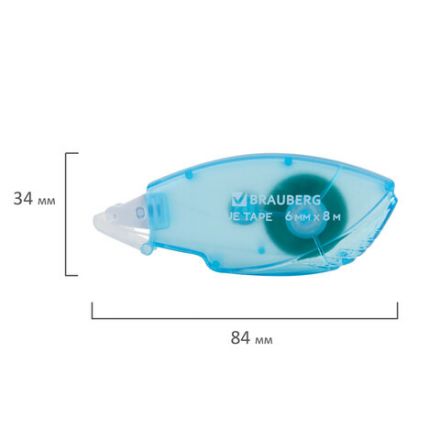 Клей-лента BRAUBERG STANDARD, 6 мм х 8 м, корпус матовый голубой, блистер, 273027 Клей-лента BRAUBERG STANDARD, 6 мм х 8 м, корпус матовый голубой, блистер, 273027