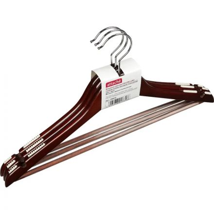 Вешалка-плечики WW_ Attache F6612NJ-LW3/LH0113 дер,пер,вст,р48-50орех УП3шт Вешалка-плечики WW_ Attache F6612NJ-LW3/LH0113 дер,пер,вст,р48-50орех УП3шт