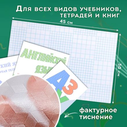 Пленка самоклеящаяся для учебников и книг, 45х30 см, комплект 10 шт., фактурная, ПИФАГОР, 227203 Пленка самоклеящаяся для учебников и книг, 45х30 см, комплект 10 шт., фактурная, ПИФАГОР, 227203