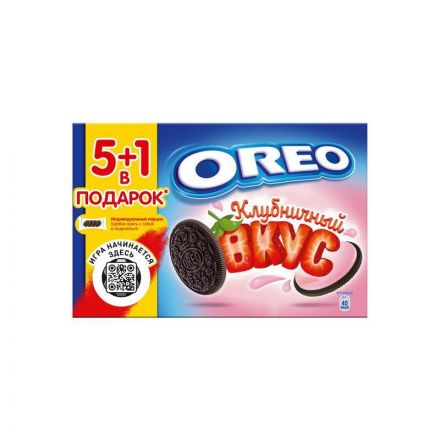 Печенье Oreo с какао и начинкой со вкусом клубники, 228г Печенье Oreo с какао и начинкой со вкусом клубники, 228г