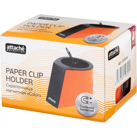 Скрепочница магнитная Attache Selection Color открытая с черными скрепками Скрепочница магнитная Attache Selection Color открытая с черными скрепками