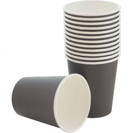 Стакан одноразовый бум 1-сл. d-80мм 250мл черный КОМУС 75шт/уп